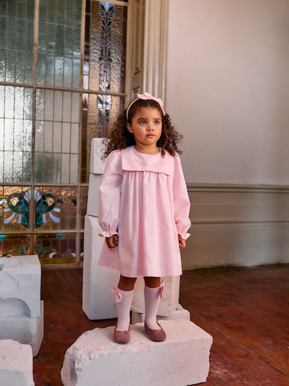 Pale pink viyella dress