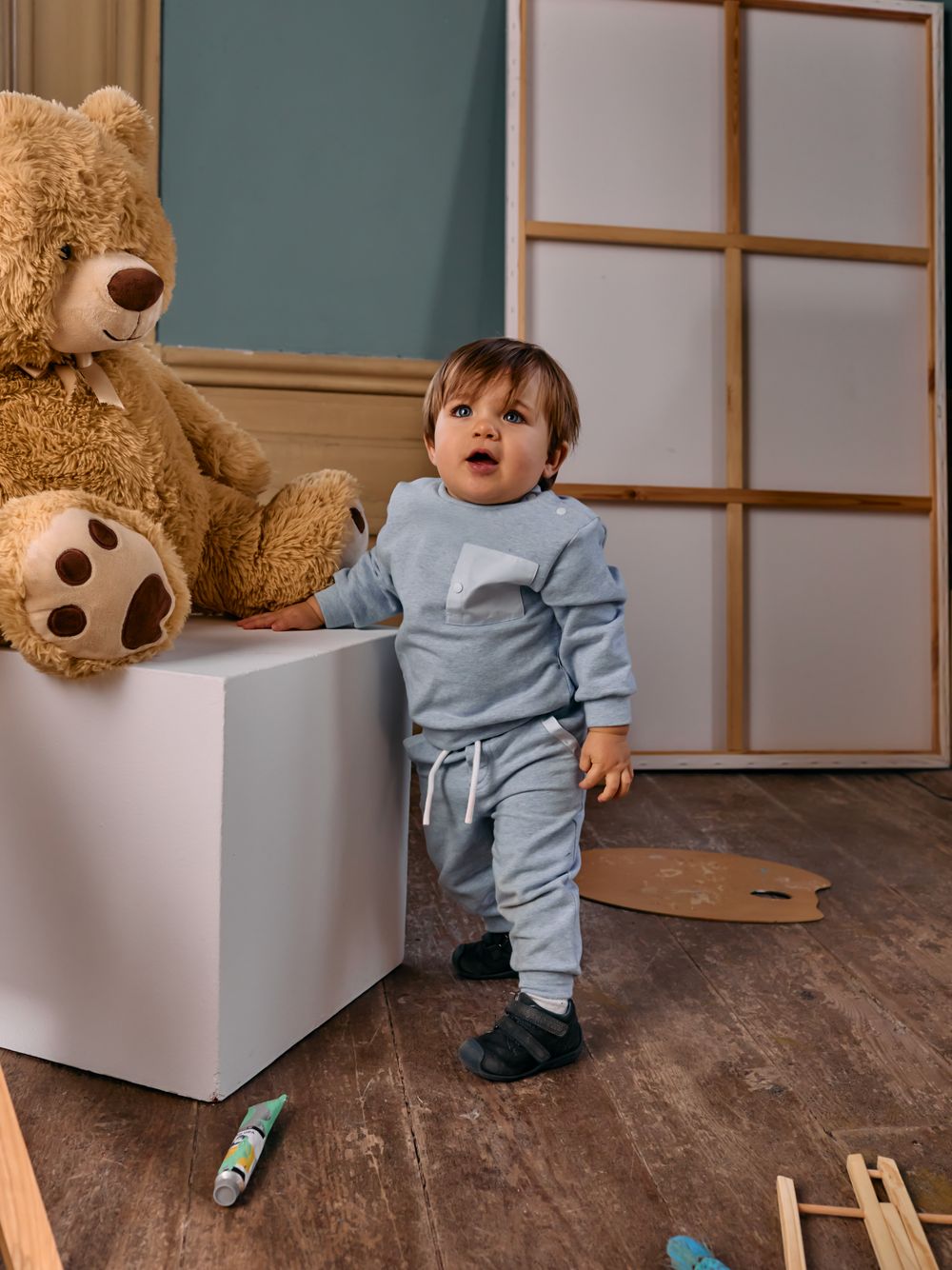 Blue cotton fleece set