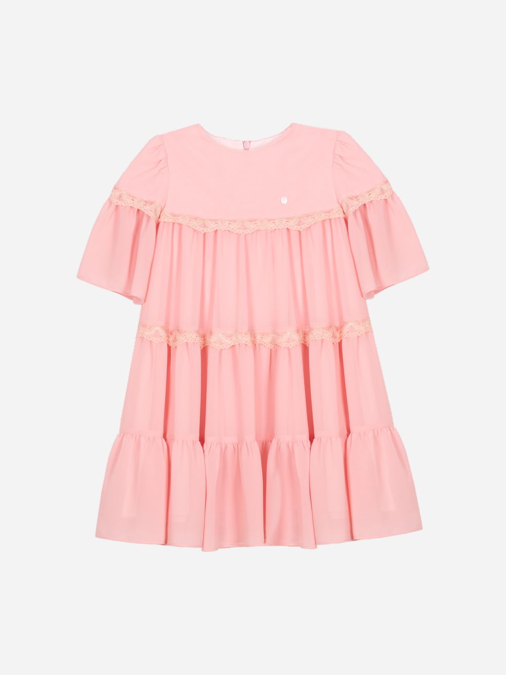 Pink chiffon ruffle dress