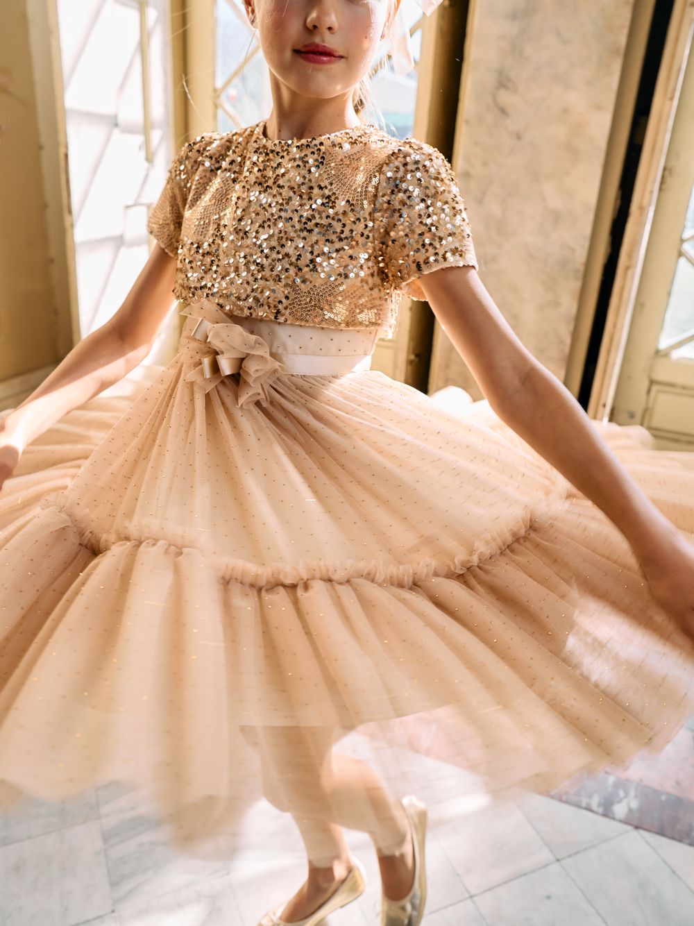 Gold haute couture dress