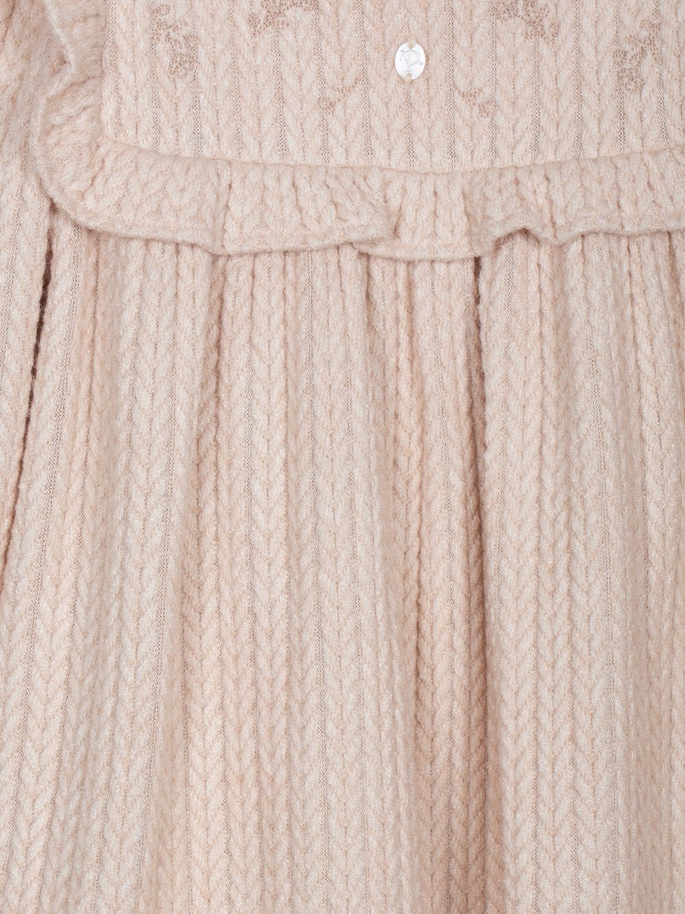 Braided knit ruffle collar dress