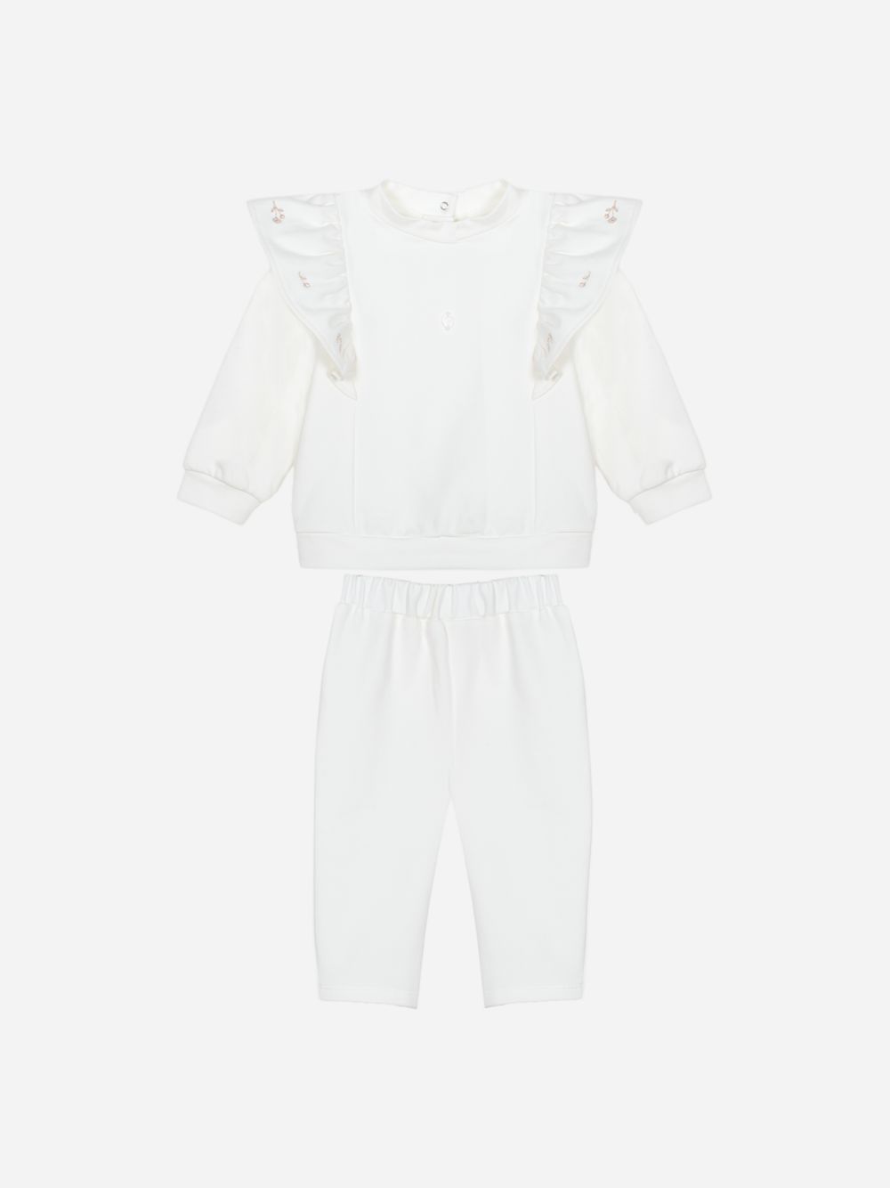 Ecru cotton fleece set