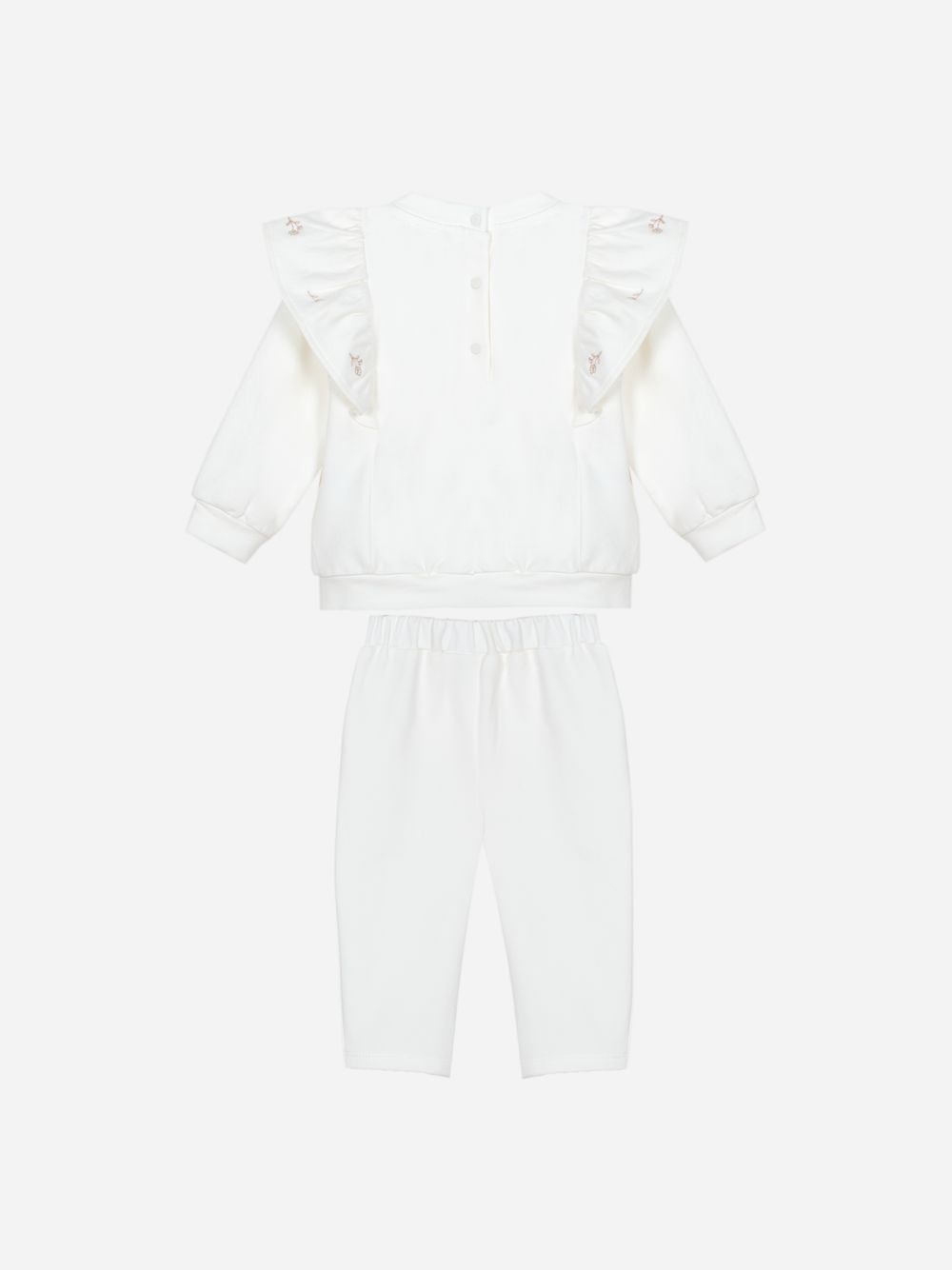 Ecru cotton fleece set