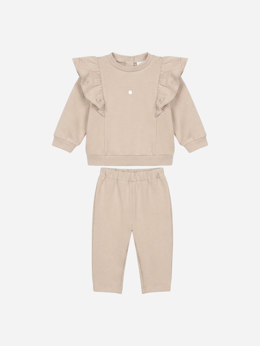 Beige cotton fleece set