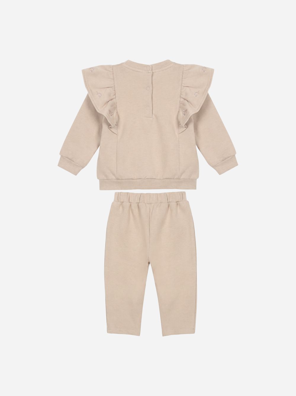 Beige cotton fleece set