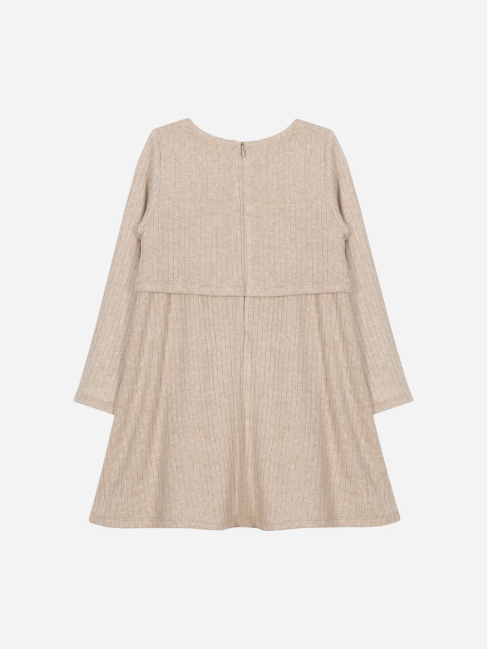 Beige rib jersey dress