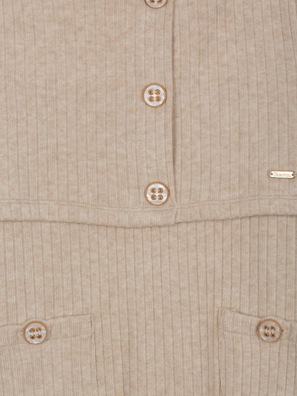 Beige rib jersey dress