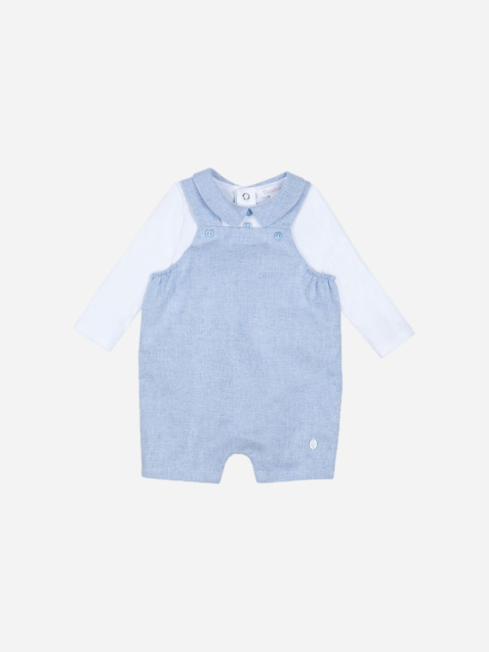 Blue and white romper