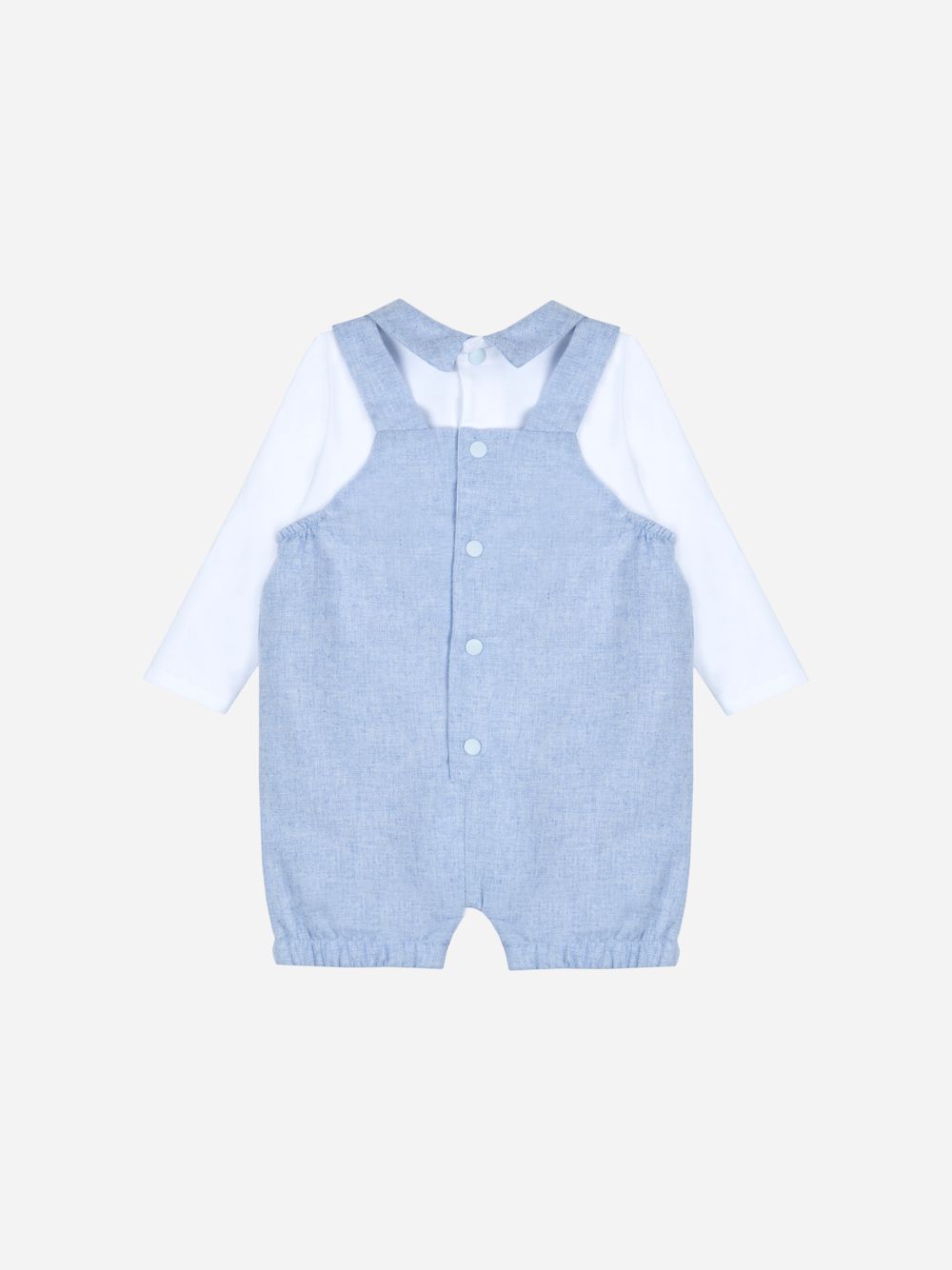 Blue and white romper