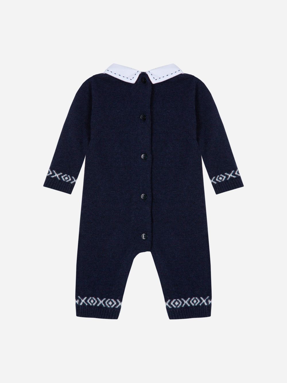 Marine knit bear babygrow