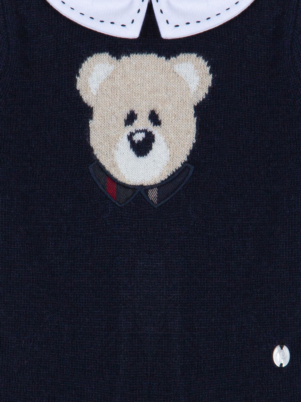 Marine knit bear babygrow
