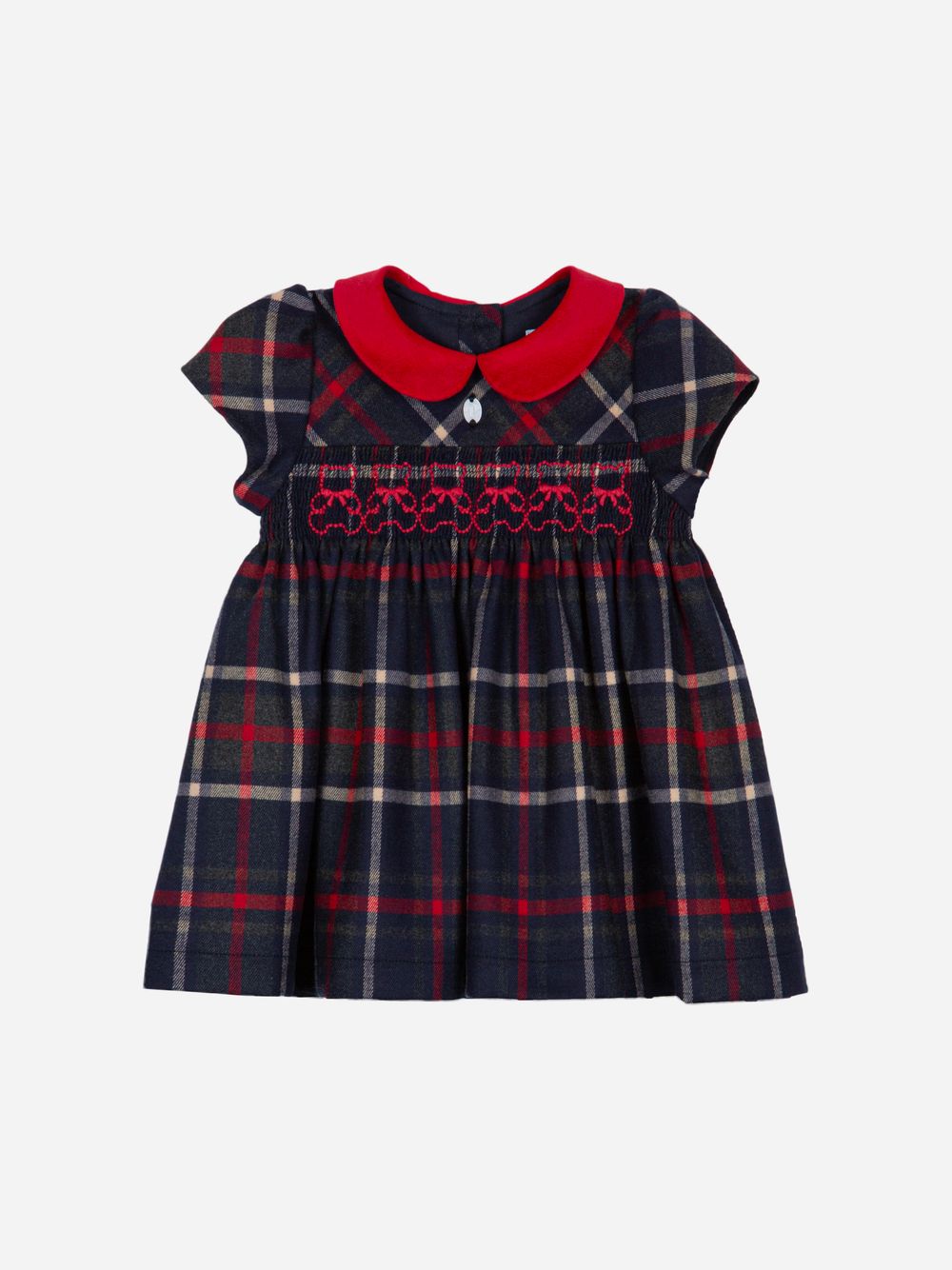 Marine and red tartan dress