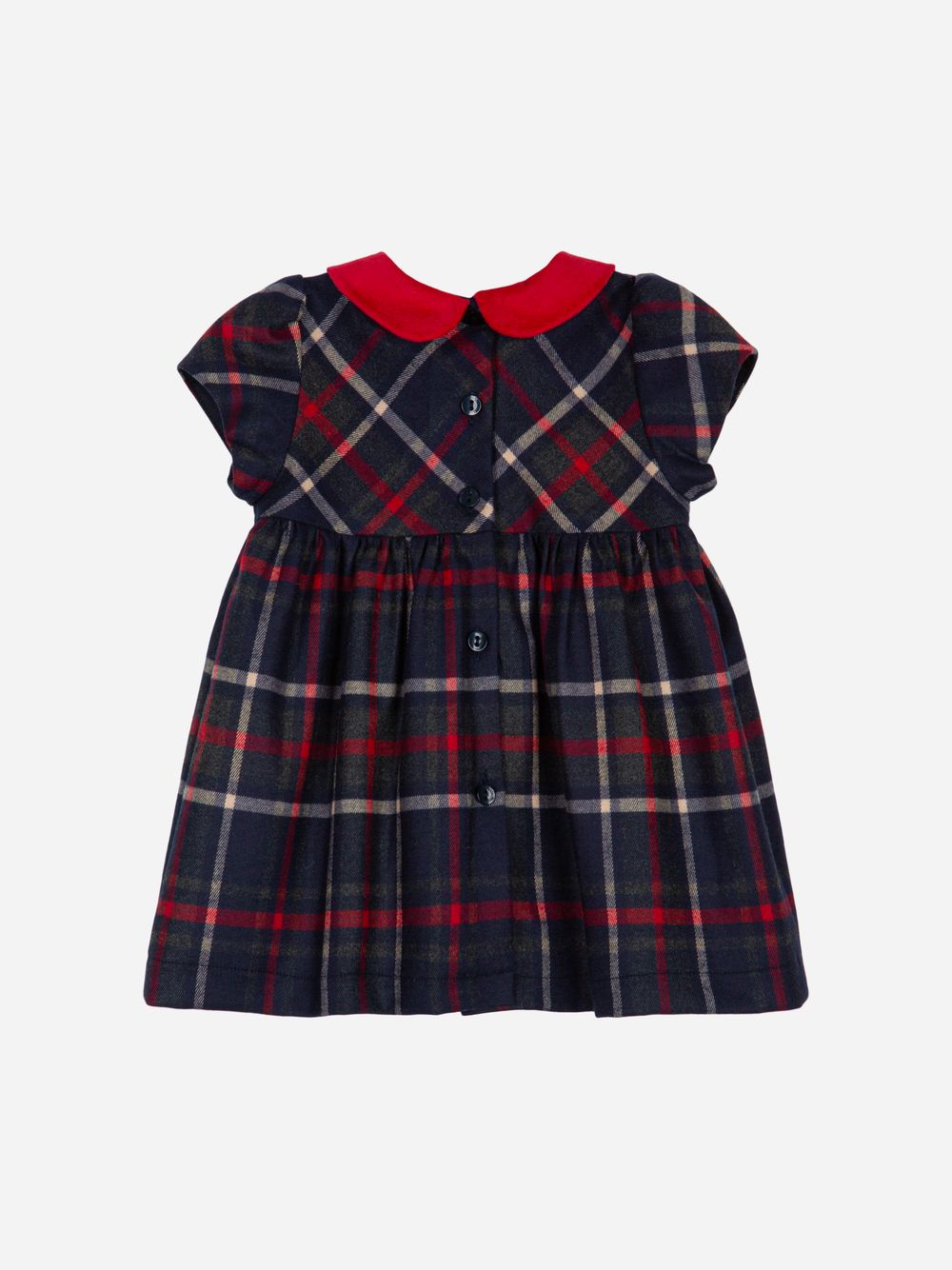 Marine and red tartan dress