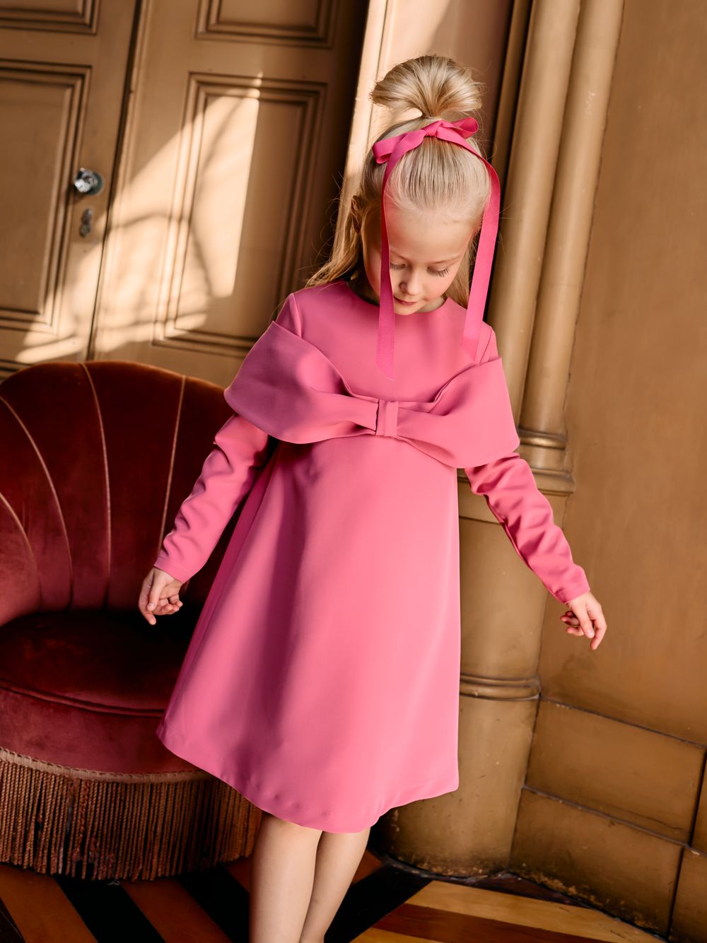 Candy pink crepe dress