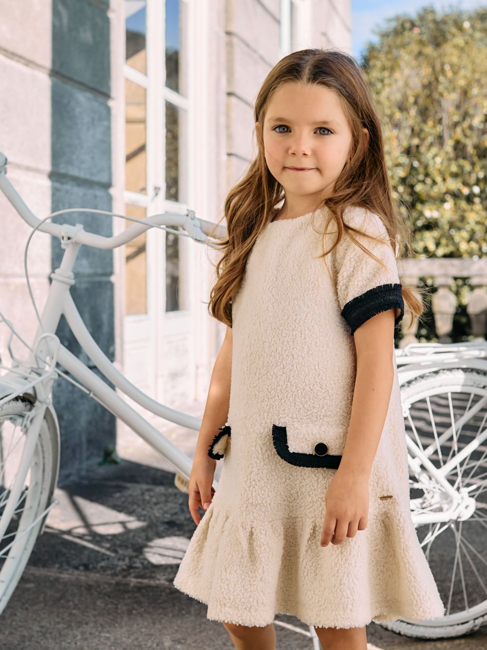Ivory bouclé dress