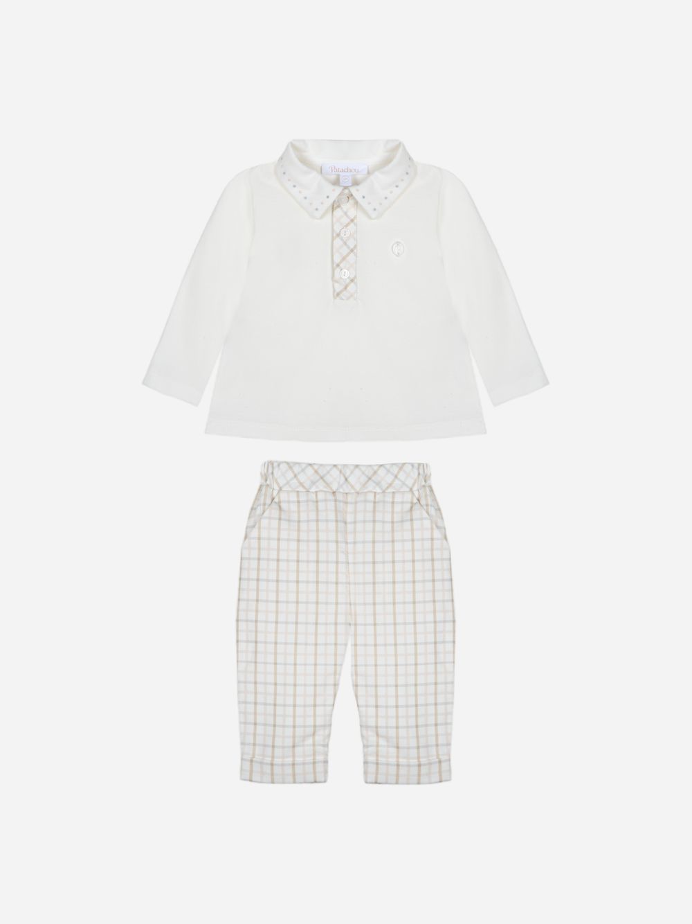 Beige check set