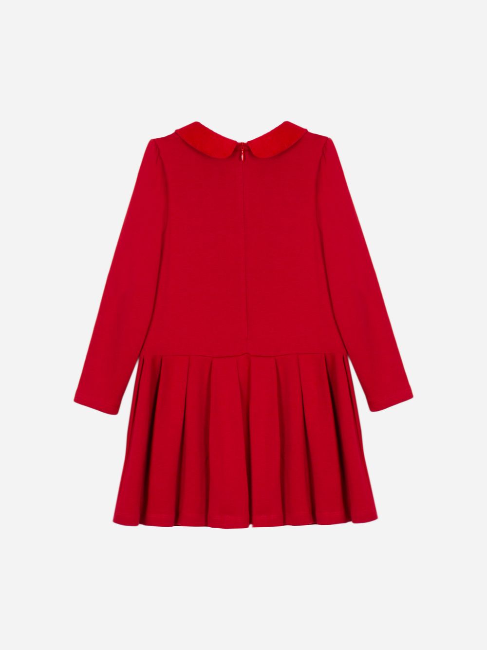 Red interlock and velvet dress
