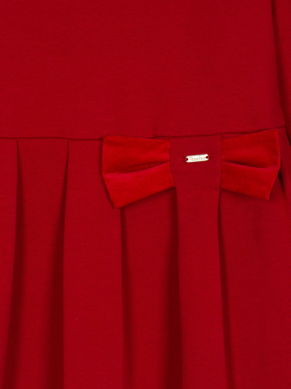 Red interlock and velvet dress