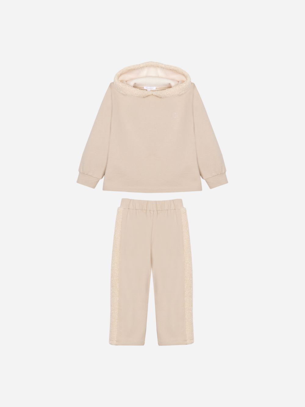 Beige cotton fleece tracksuit