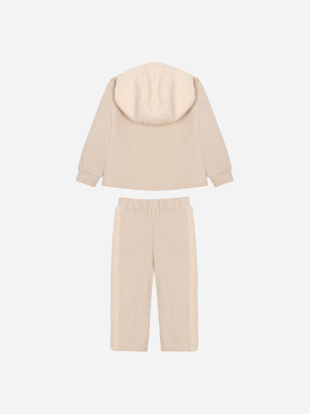 Beige cotton fleece tracksuit