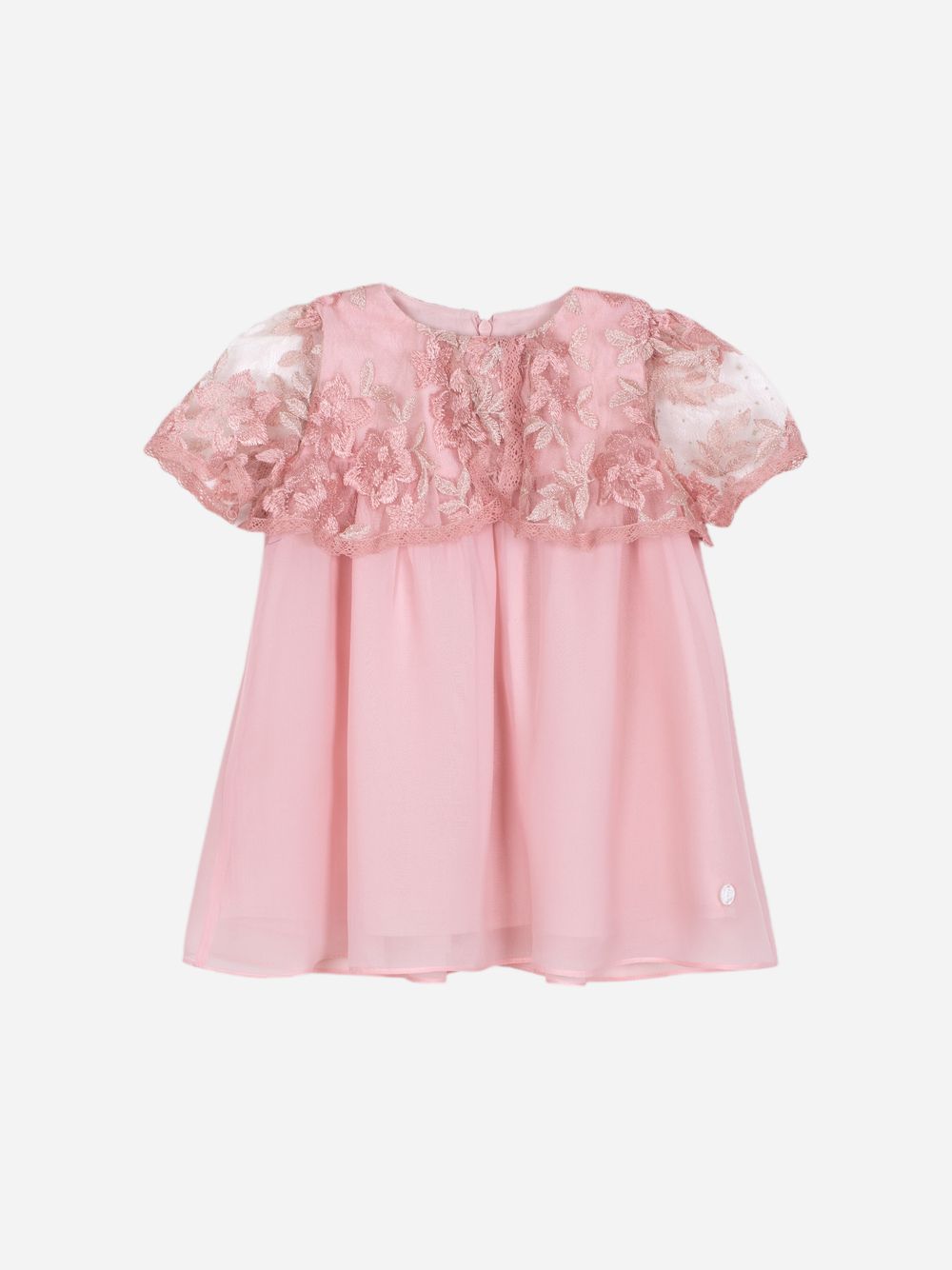 Pink dress in lace and chiffon