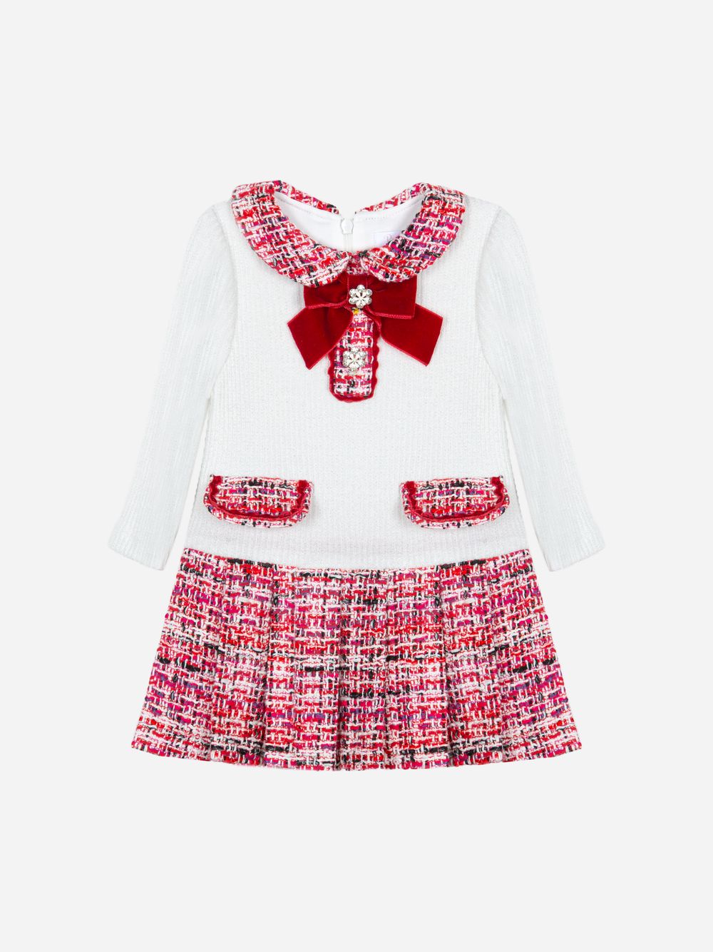 Tweed and lurex knit dress
