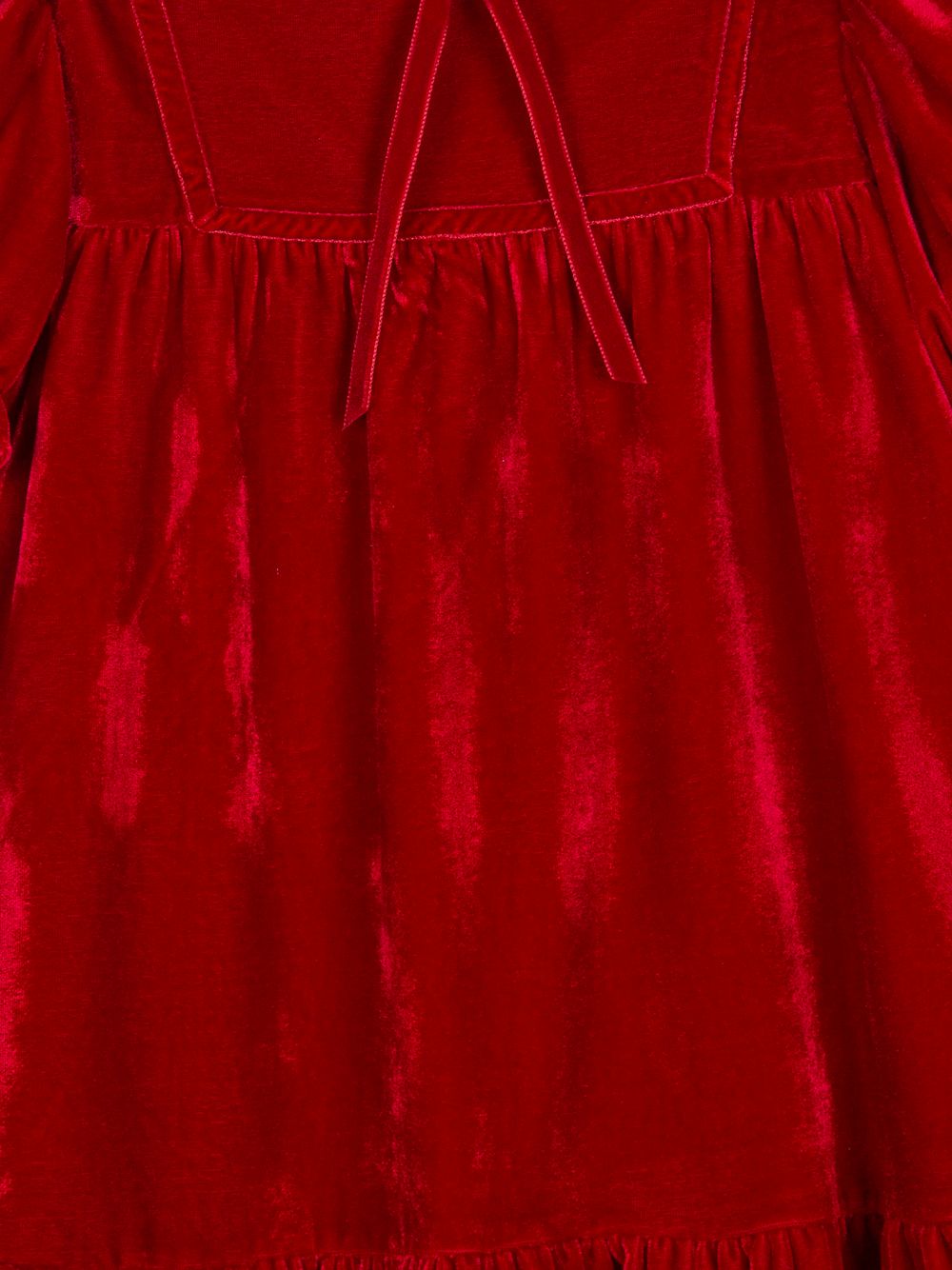 Red puffed sleeve dress