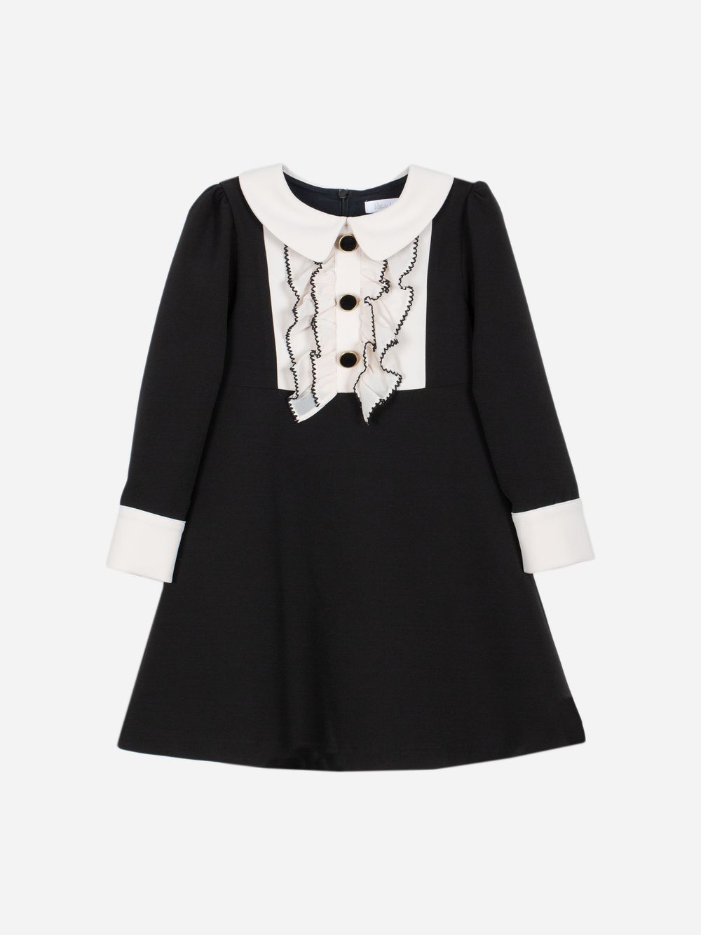Black and white crepe dress
