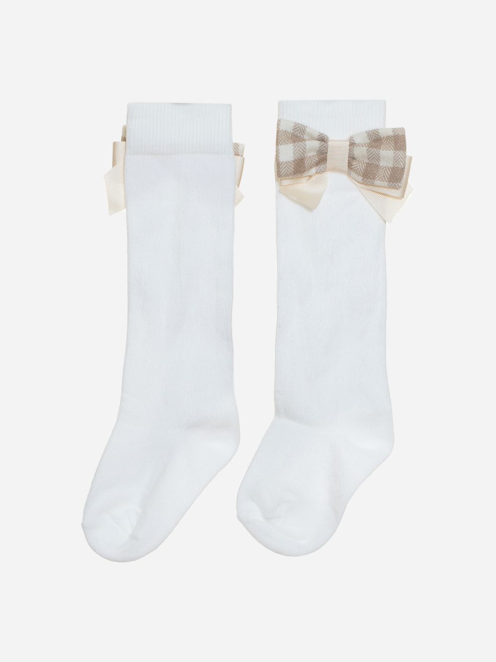 Socks with ecru bow