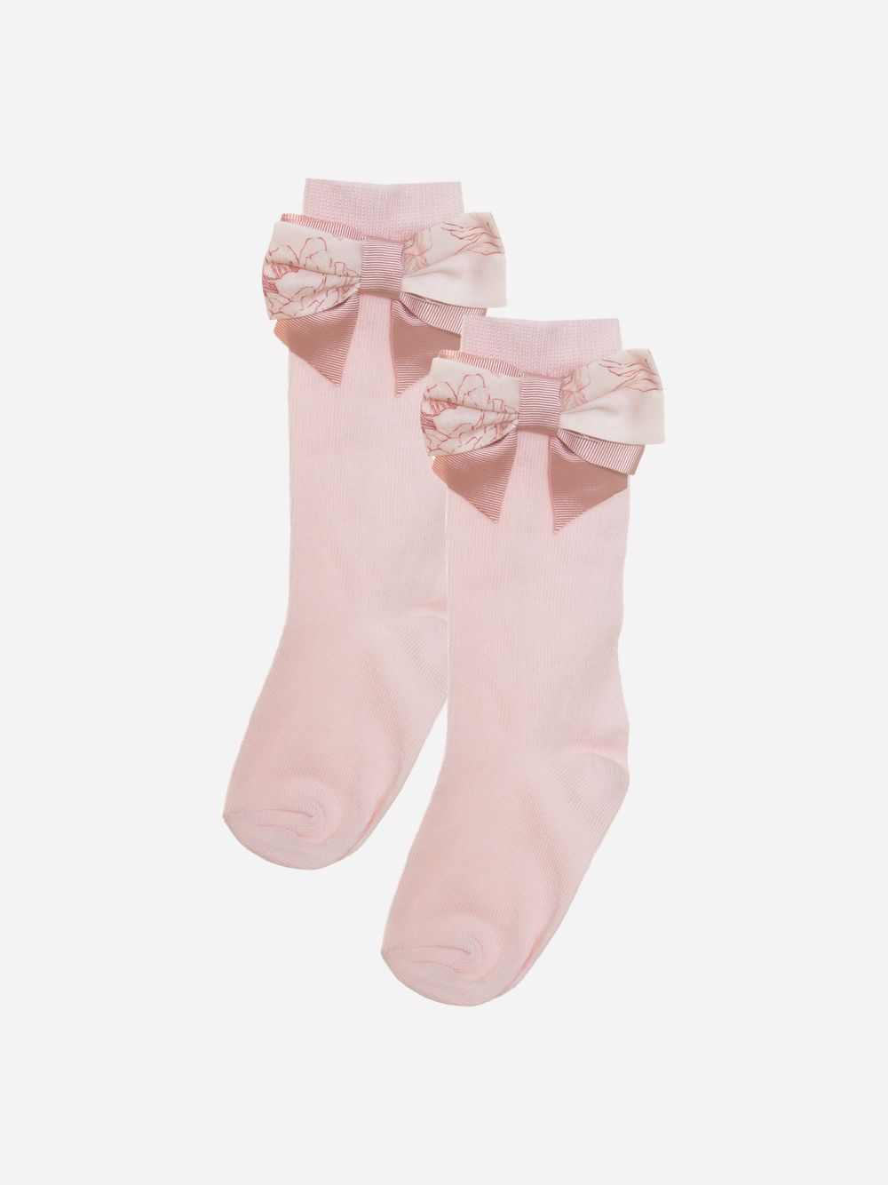 Socks with pale pink bow
