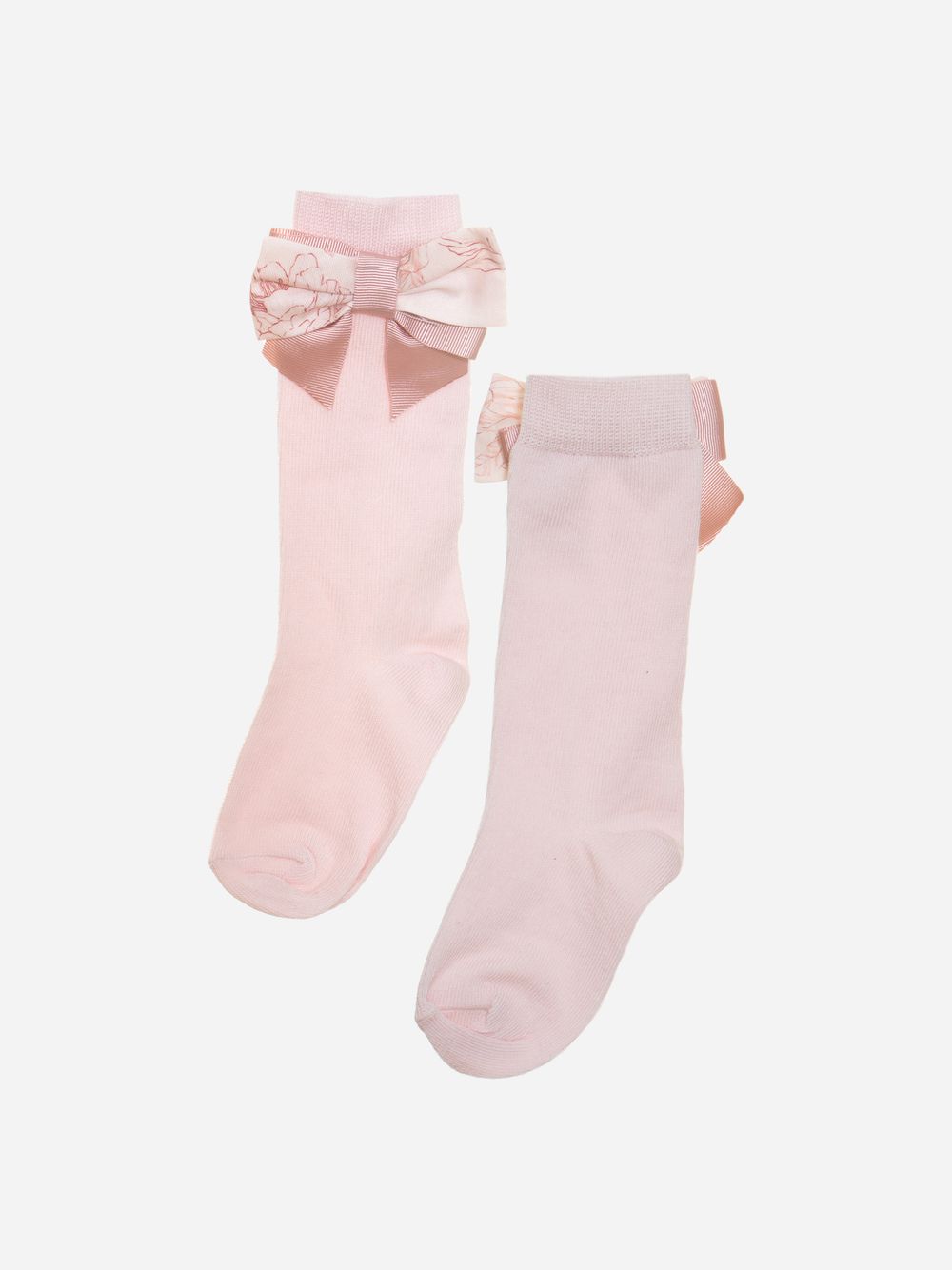 Socks with pale pink bow