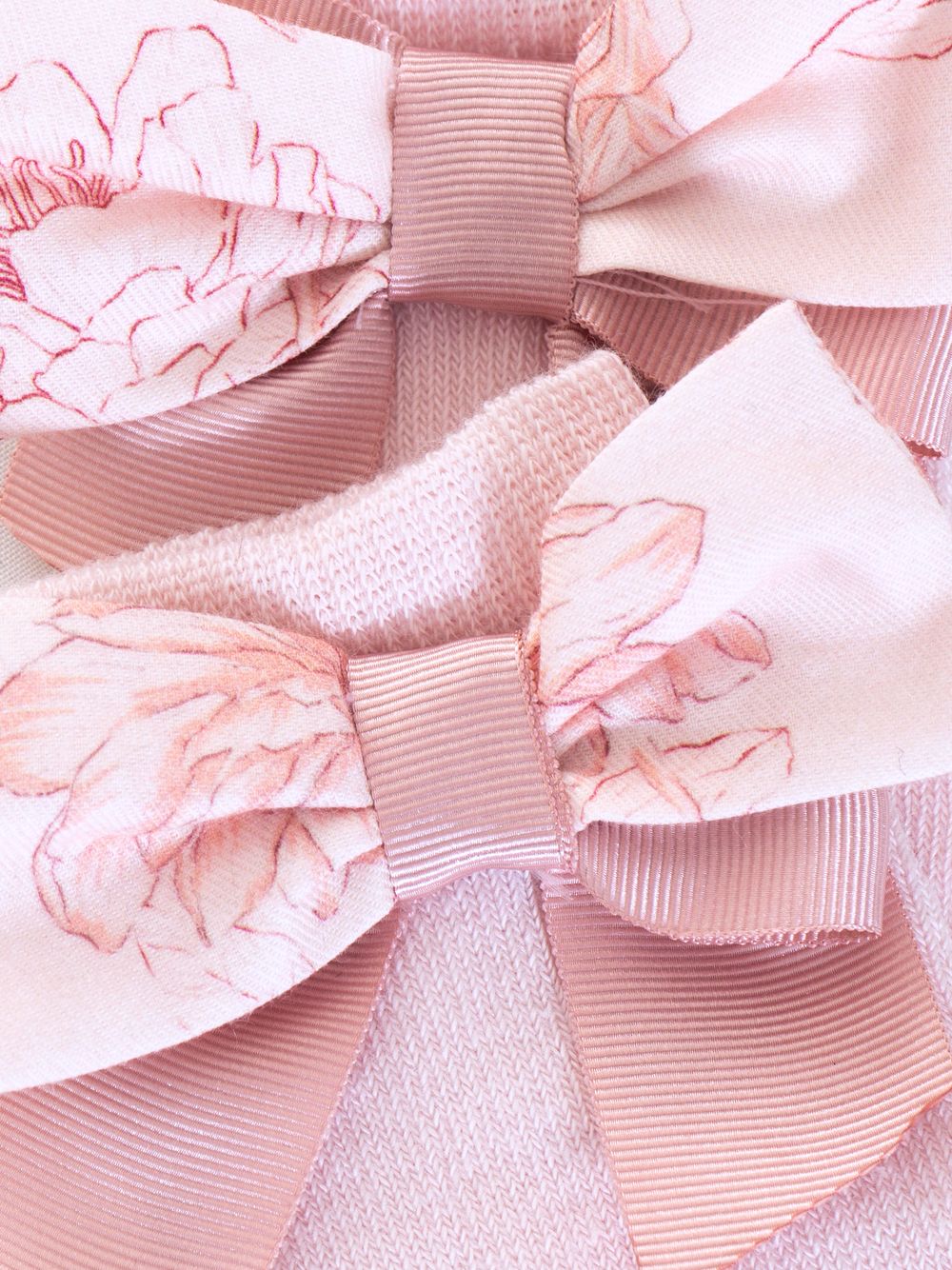 Socks with pale pink bow