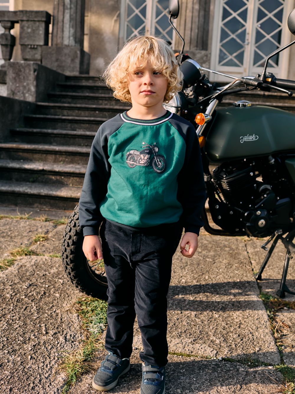 Motorcycle cotton fleece sweater