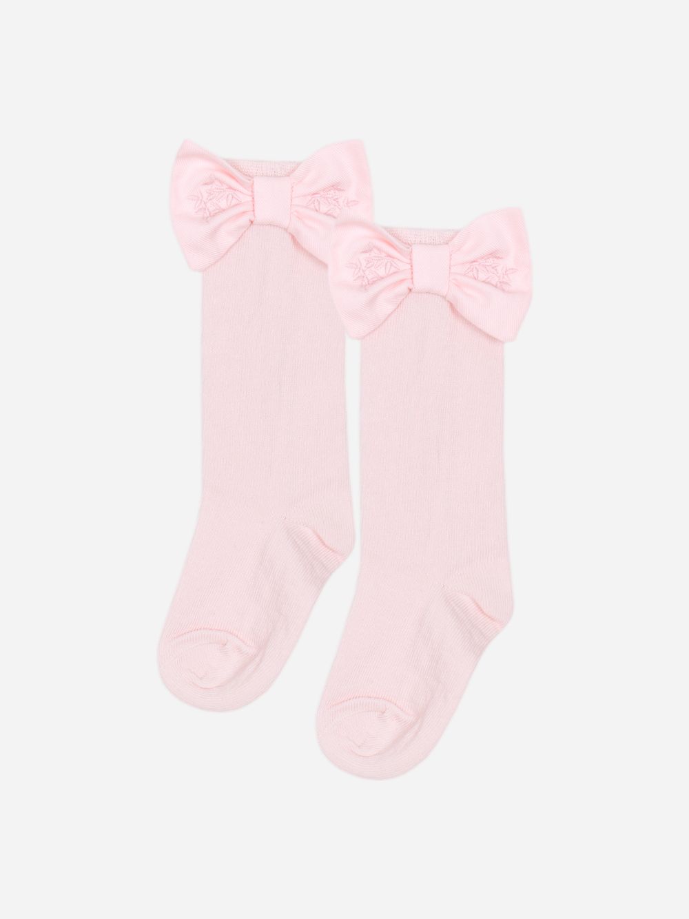 Pale pink bow socks