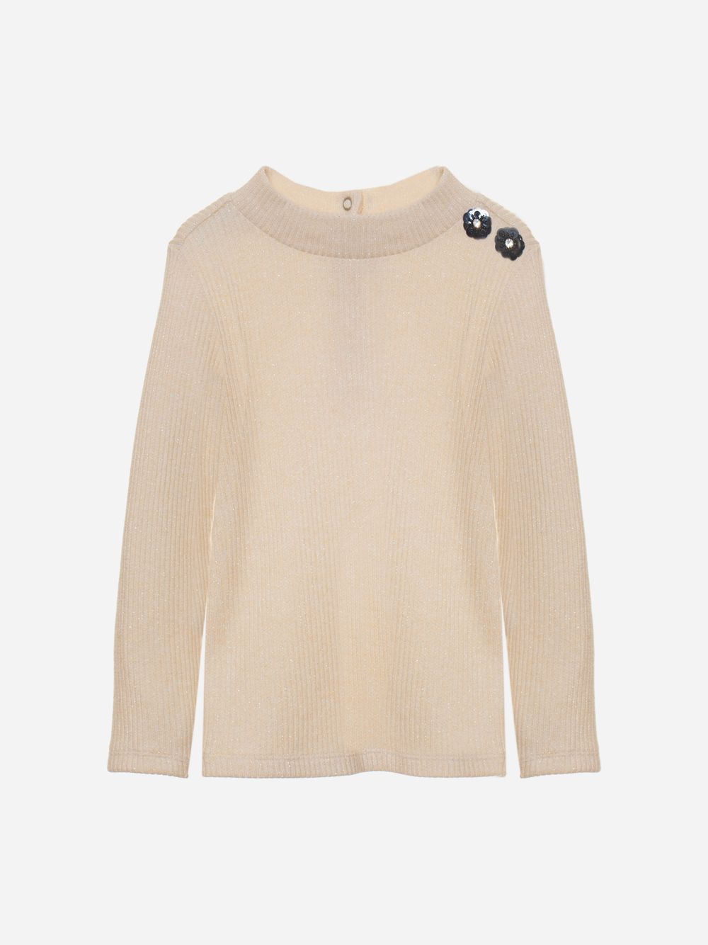 Ivory sweater with shimmery finish