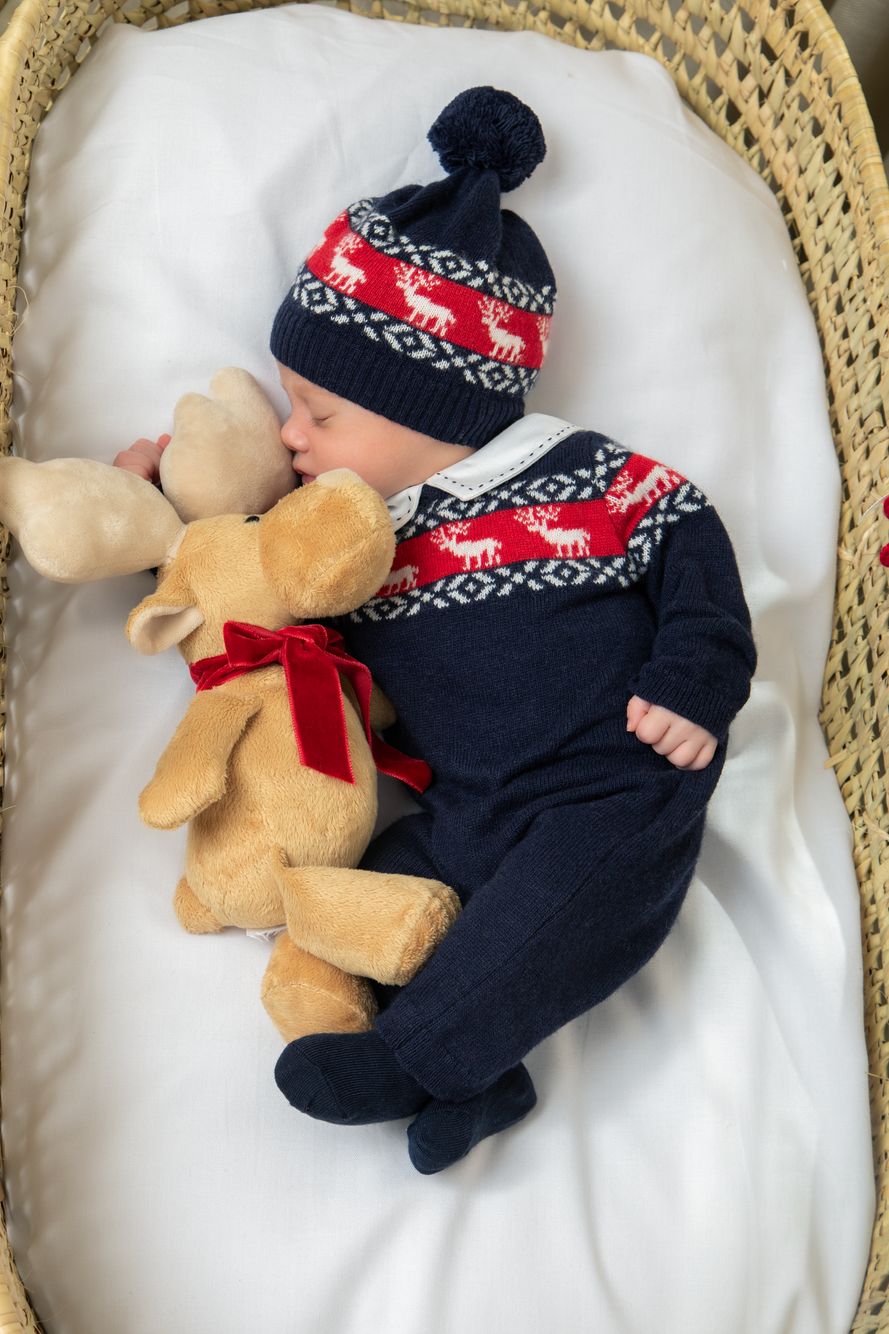 Marine knit babygrow