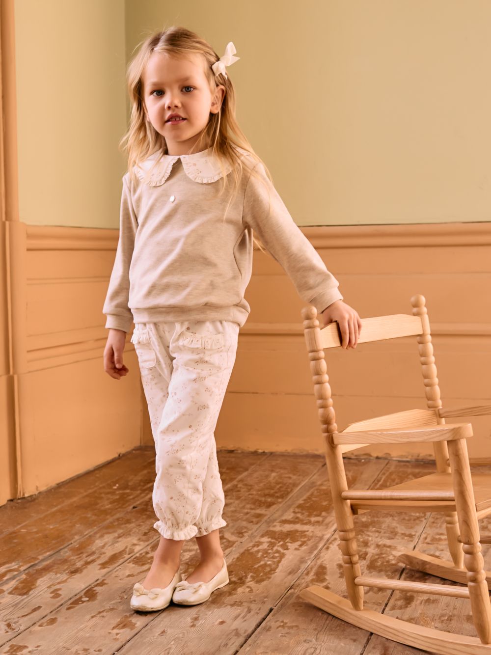 Beige melange interlock sweater