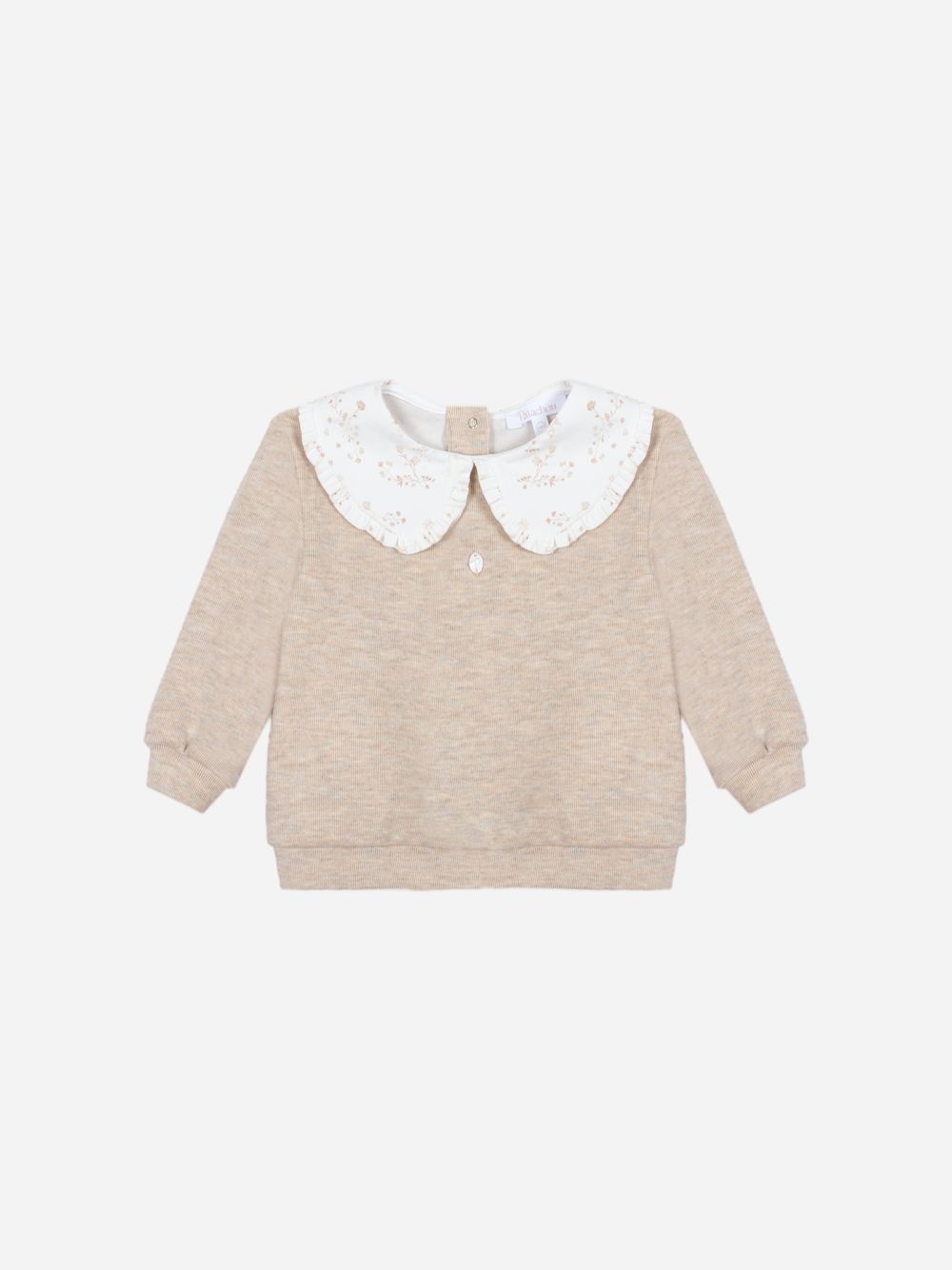 Beige melange interlock sweater