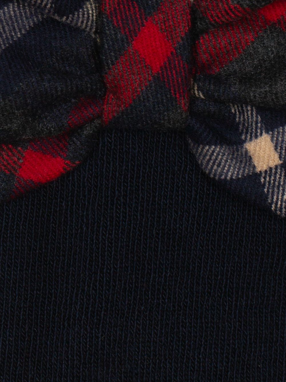 Navy Blue tartan bow socks