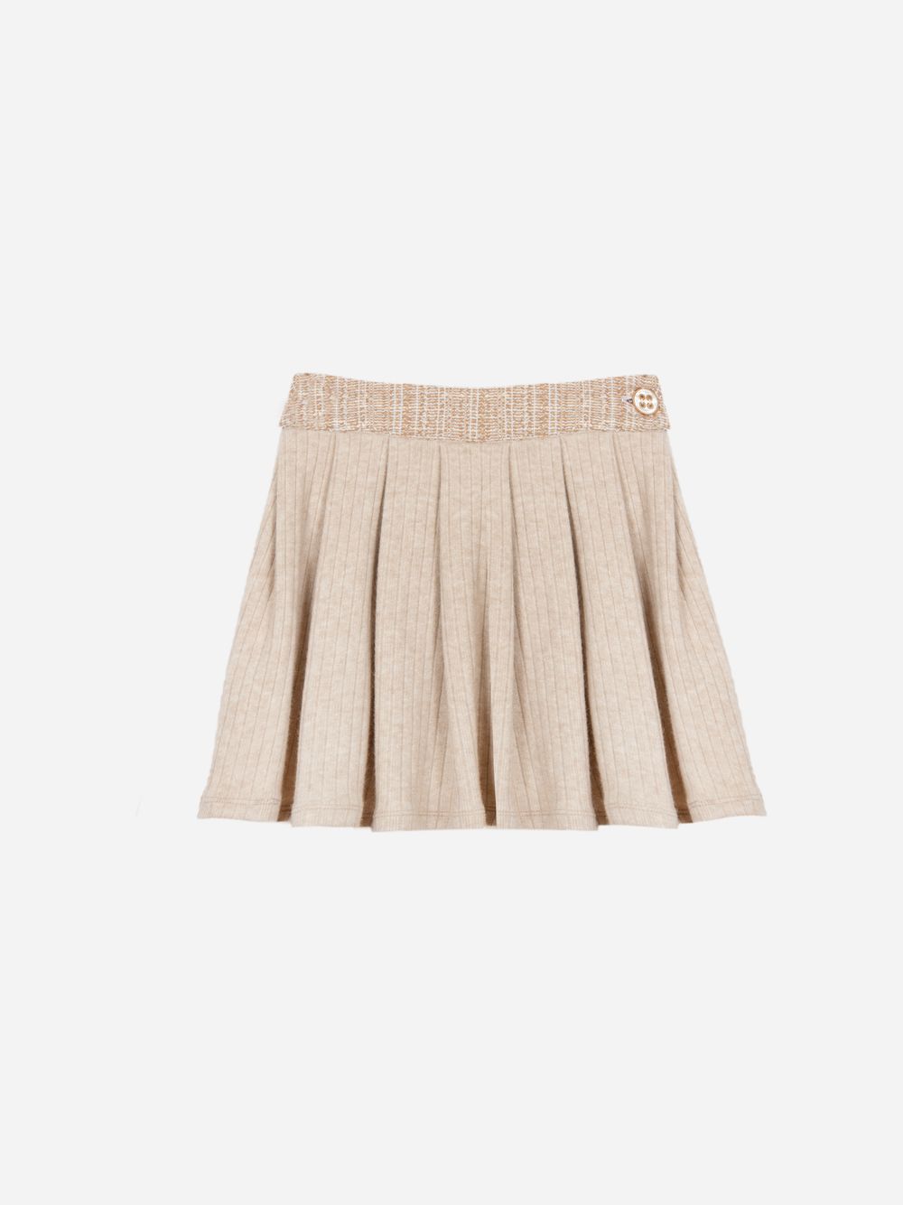 Beige rib jersey skirt