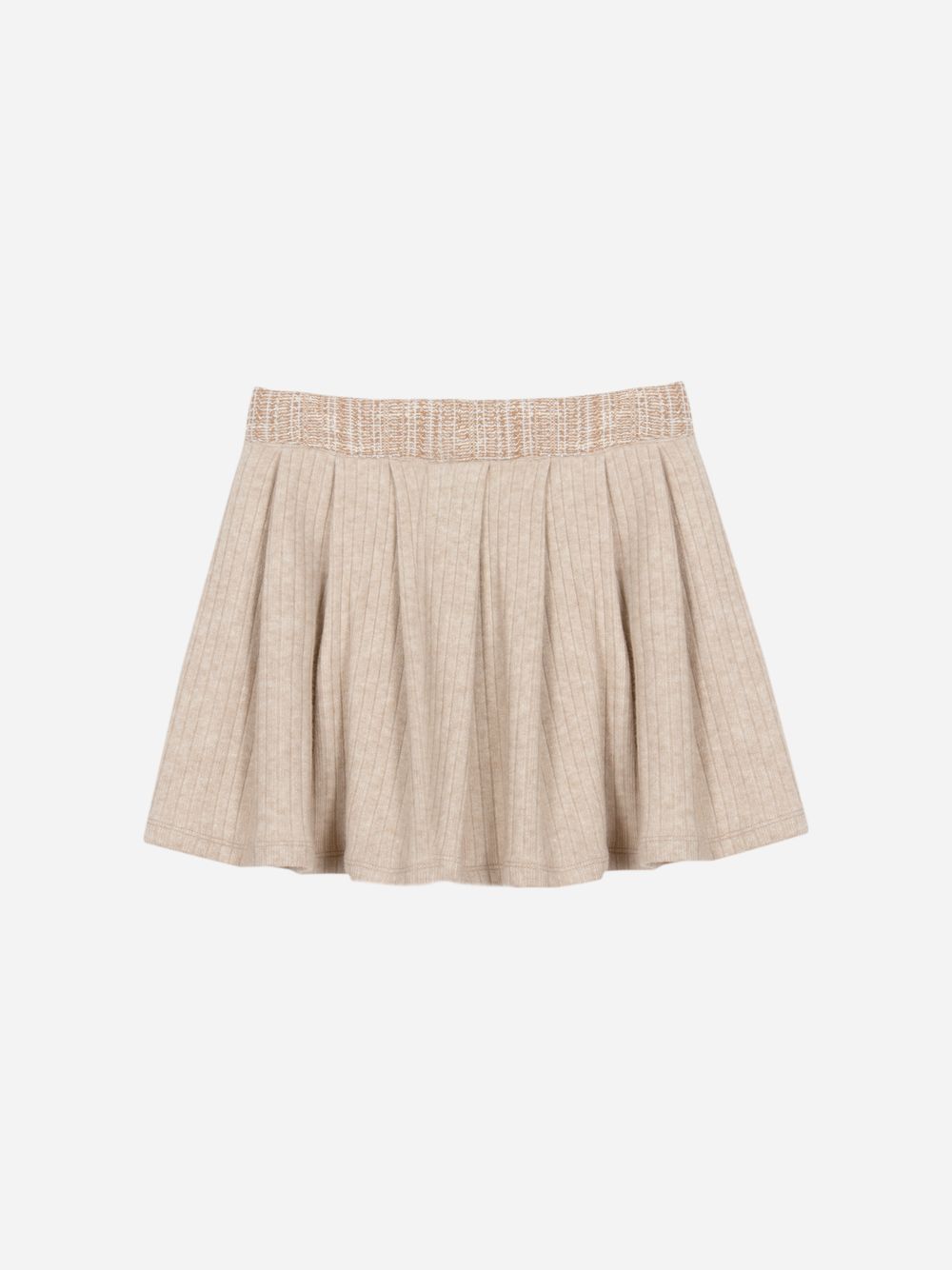 Beige rib jersey skirt