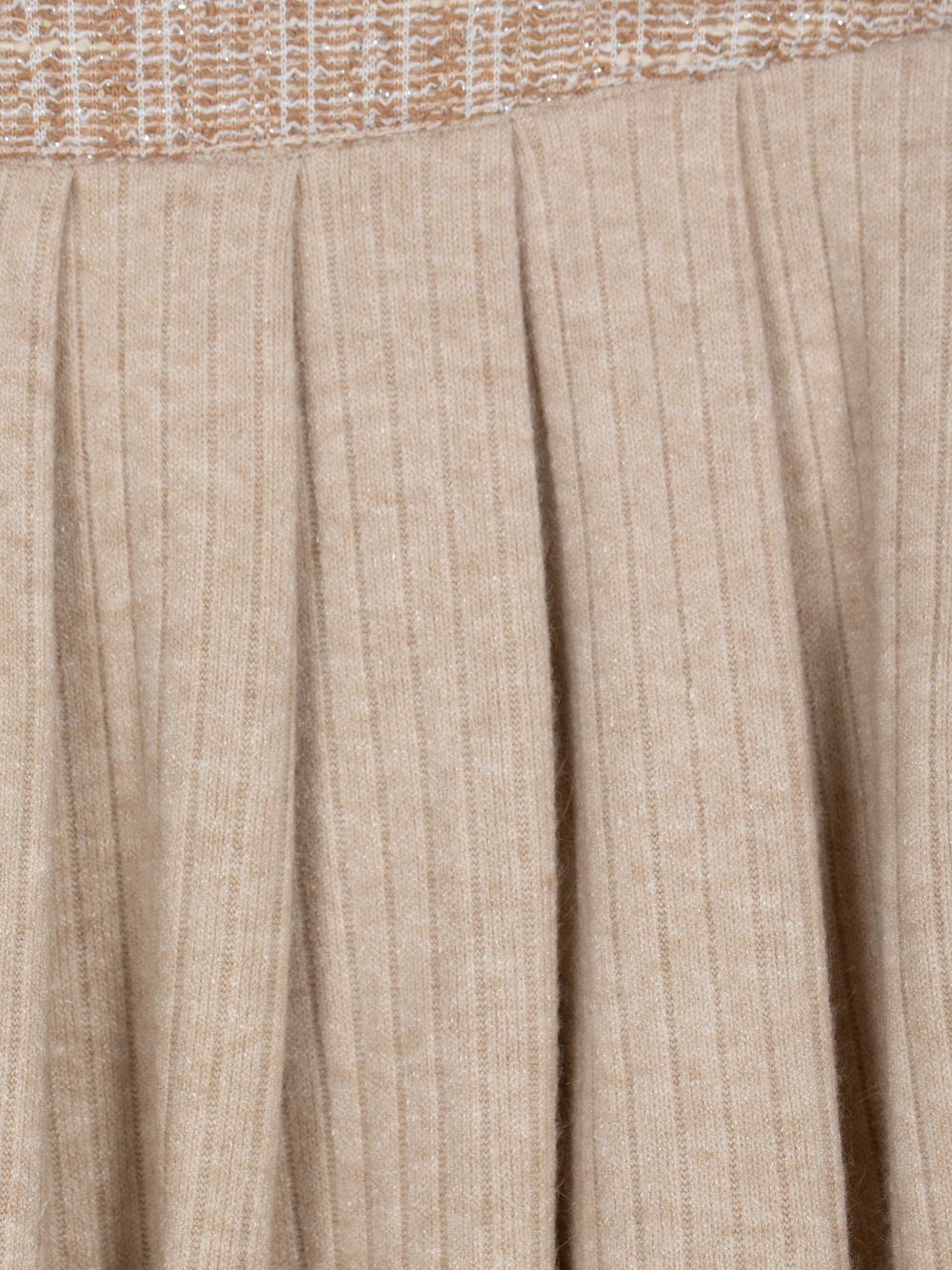 Beige rib jersey skirt