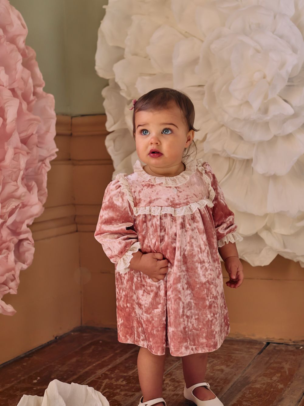 Dusty pink velour dress