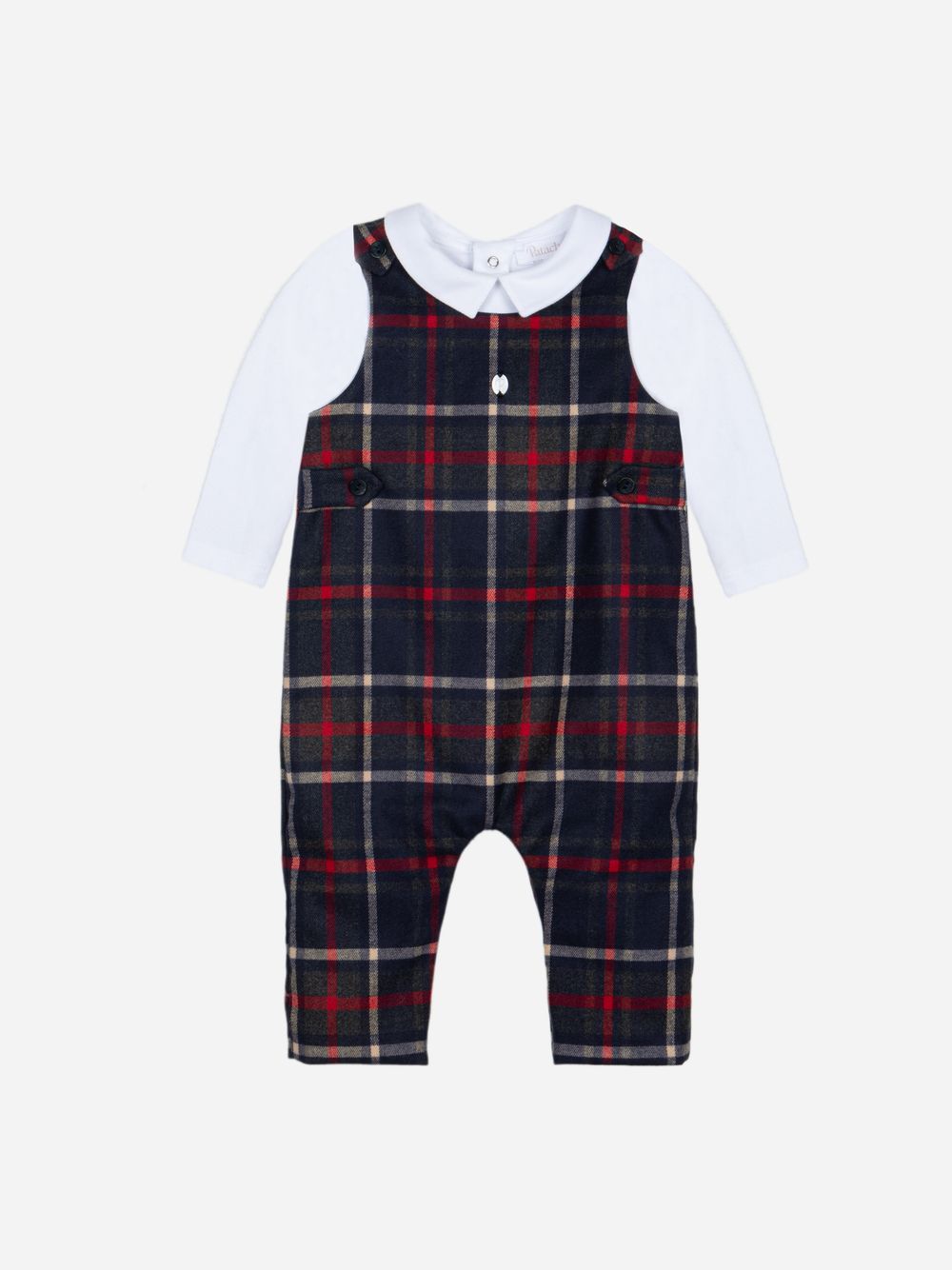 Tartan and jersey romper