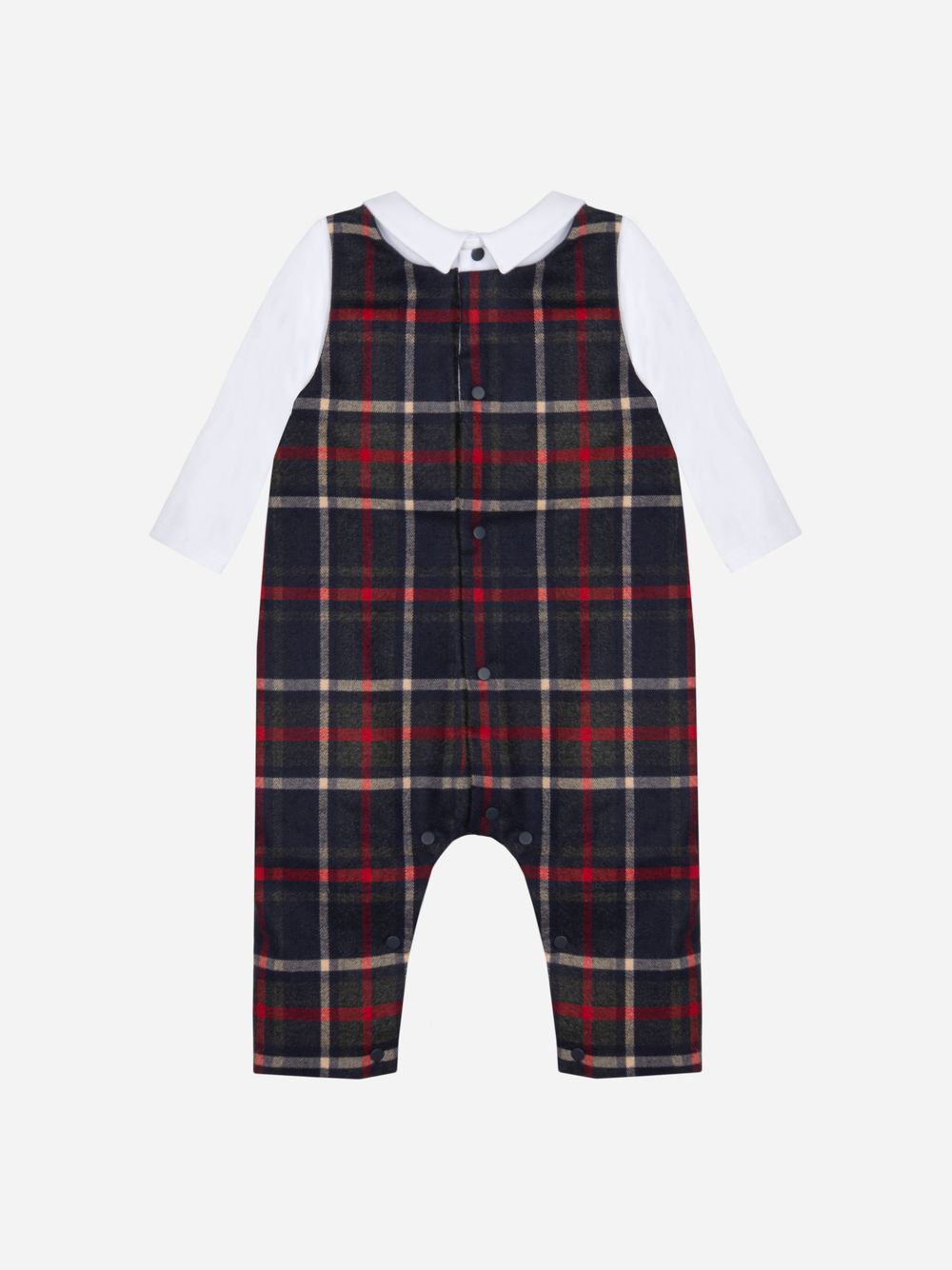 Tartan and jersey romper