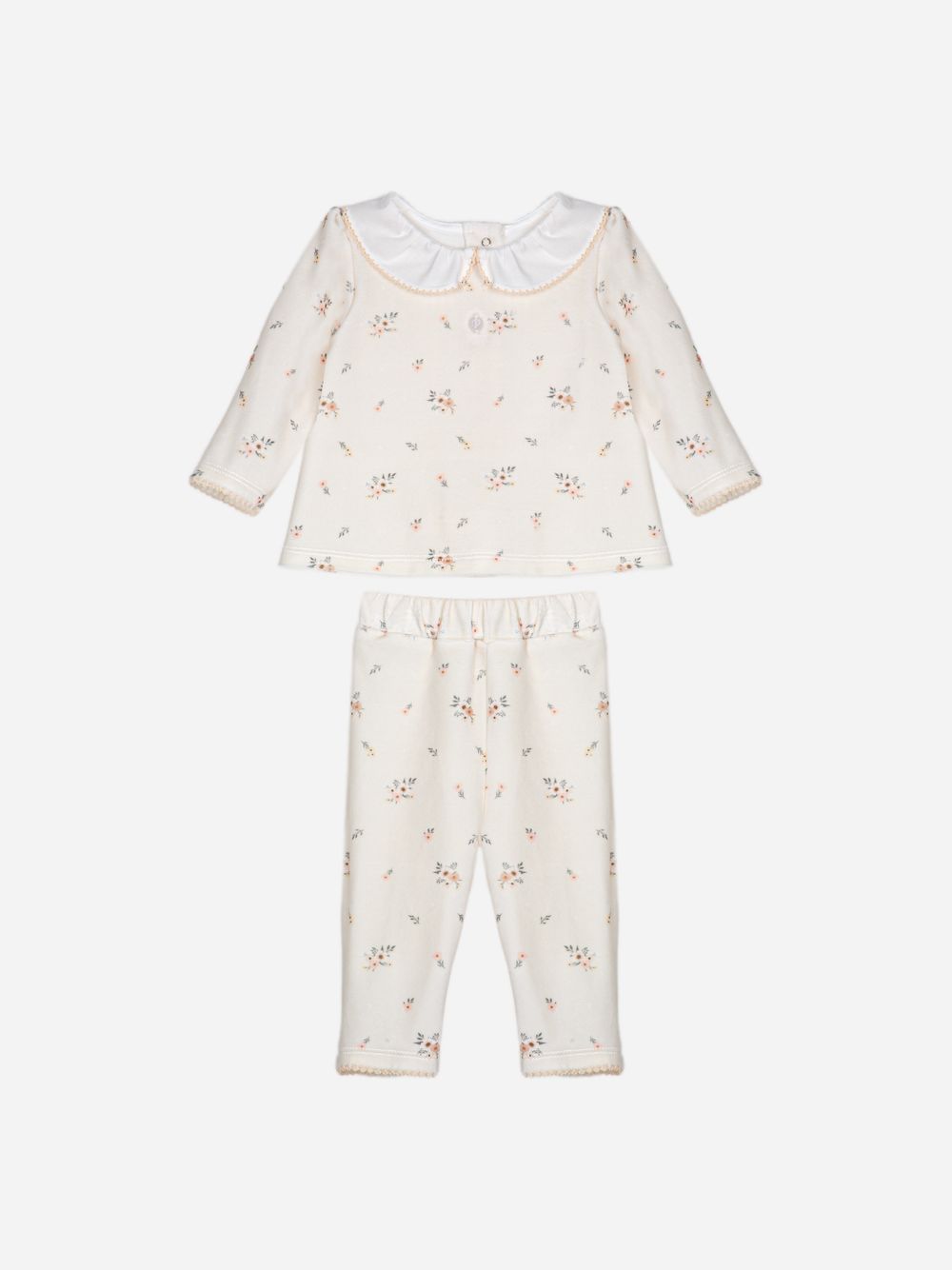 Beige baby top and pants set