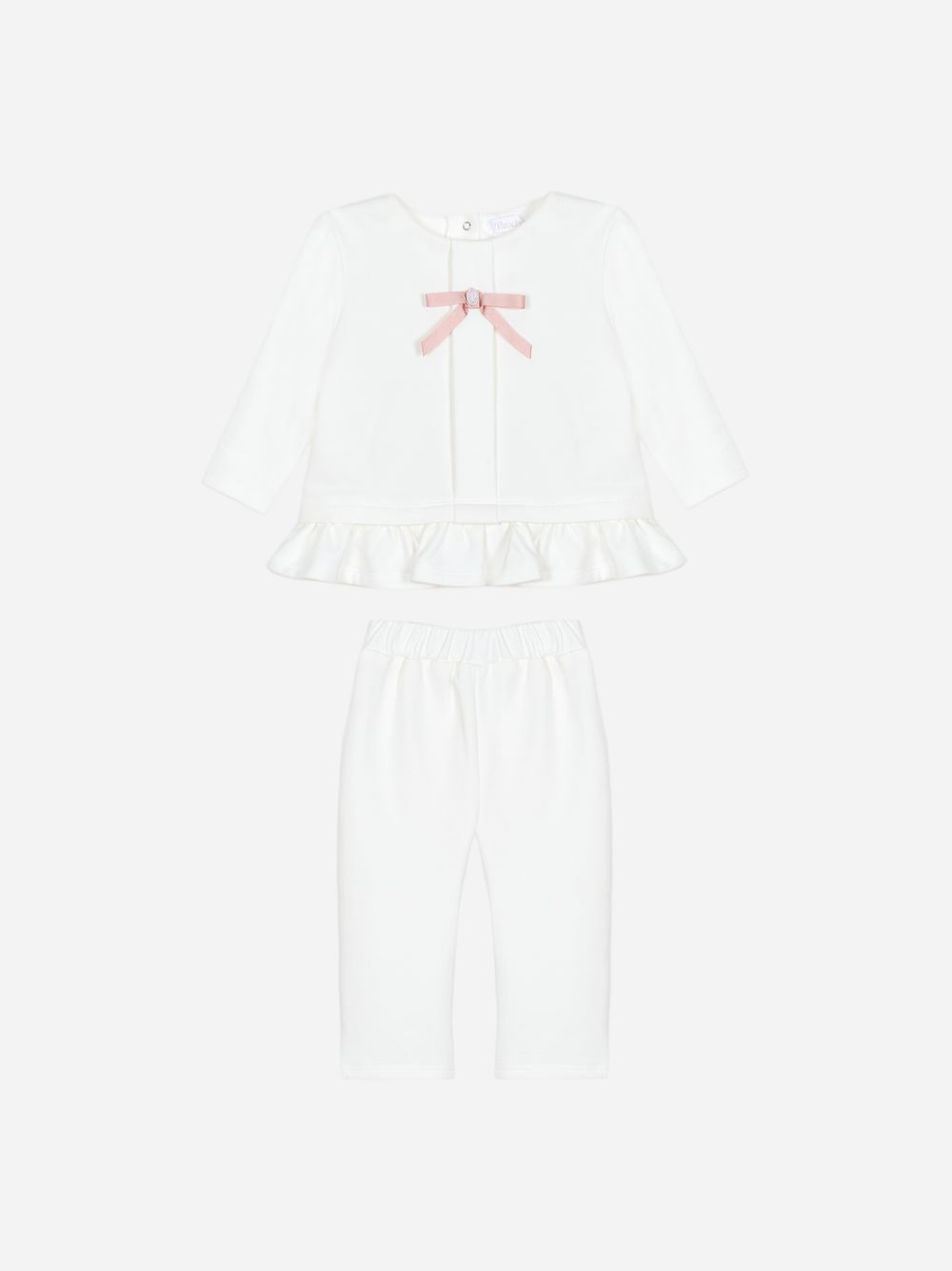 Ecru cotton fleece set