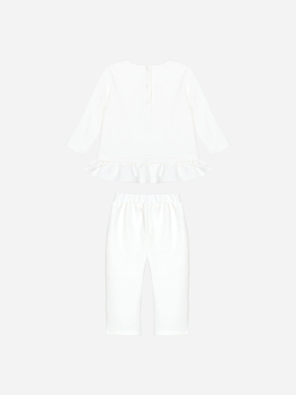 Ecru cotton fleece set