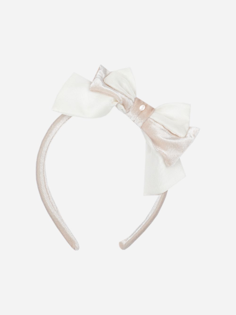 Beige headband with an elegant bow