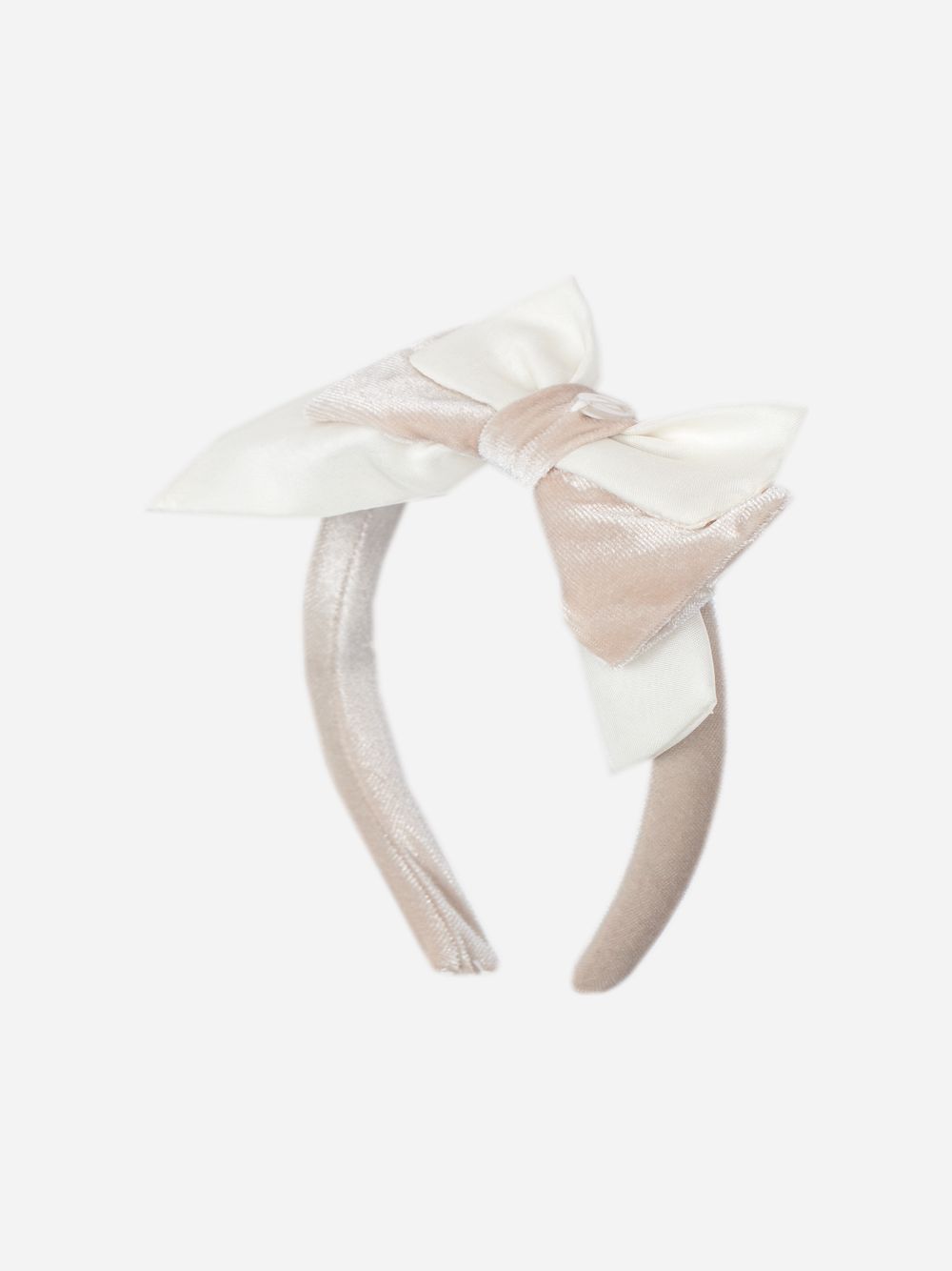 Beige headband with an elegant bow